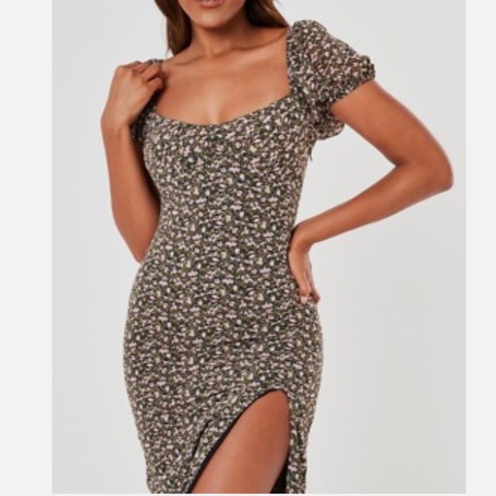 Missguided Floral Milkmaid Dress